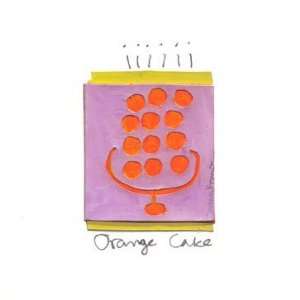  Orange cake, Birthday Note Card, 5.25x5.25
