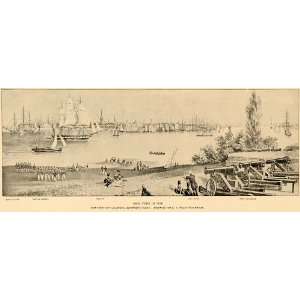  1897 New York City 1816 Governors Island Ships Print 