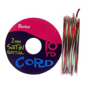  2mm Satin Rattail Cord, Christmas Colors, 10 Yd Roll (Pack 