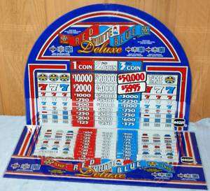 IGT SLOT MACHINE GLASS RED WHITE BLUE DELUXE  
