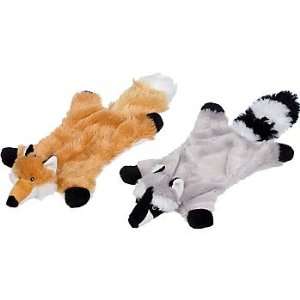    Plush Flatty Raccoon or Fox Dog Toy, 13 L X 5 W