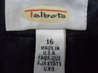 Talbots Size 16 Dark Blue Career Pencil Skirt 100% Wool Lined  