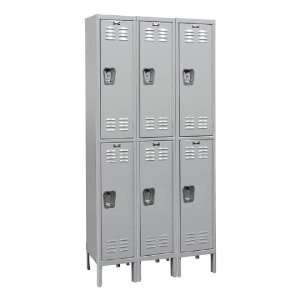 Hallowell Antimicrobial Three Wide Double Tier Locker   Assembled (15 