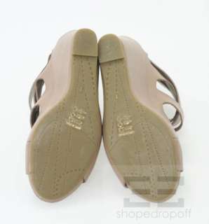 Dolce Vita Beige Leather Open Toe Wedge Heels Size 7  