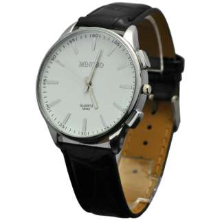 2012 Newest Men Boys Big Dial Leatheroid Quartz Movement Wrist Watch 