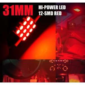   , De3175 Dome Interior LED Light Bulb Red 12 smd a (Pair) Automotive