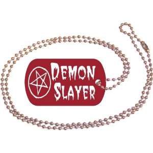  Demon Slayer Red Dog Tag with Neck Chain 