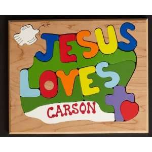  Personalized Jesus Loves Puzzle Toys & Games