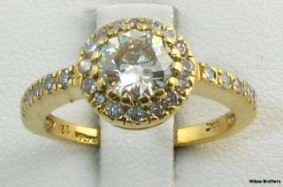 17ctw Genuine Round Diamond Halo Engagement Ring   18k Yellow Gold 