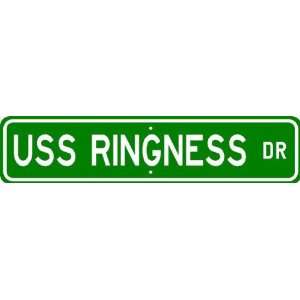  USS RINGNESS LPR 100 Street Sign   Navy Patio, Lawn 