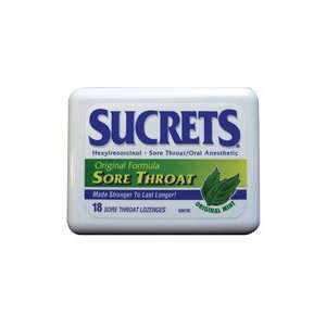 163 2496 Sucrets Sore Throat Lozenges Original Mint 18 Per Pack by GSK 