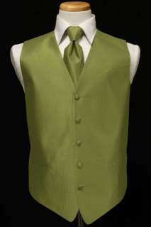 Tuxedo Vest & Tie   Herringbone   Fern  