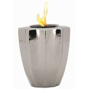  Silver Fluted Flamepot or Fire Pot by Pacific Decor