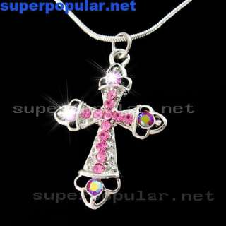 Latin Cross set Crystal Jewelry Necklace Bracelet FT146  