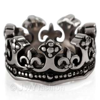 Crown MENS 316L Stainless Steel Ring ve060 Size 8 12  