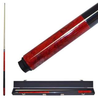 Red Marble Graphite 2 Piece Pool Cue Stick + Case 844296000142  