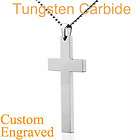 Custom Mens TUNGSTEN CARBIDE Cross Pendant w/Necklace 