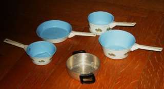   listing is for a 5 Vintage Aluminum Doll Toy Pans Pretend Play