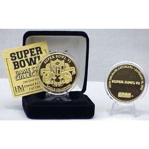  24kt Gold Super Bowl VI flip coin 