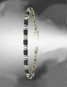 15 CT Natural Sapphire/Diamond Tennis Bracelet STUNNING  