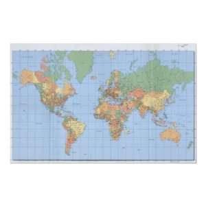  World Maps, Printed Map Poster 23x36 or other size