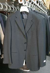 Mens Giorgio Armani Black Shadowstripe 3 Button Suit 42R New w/Tags 