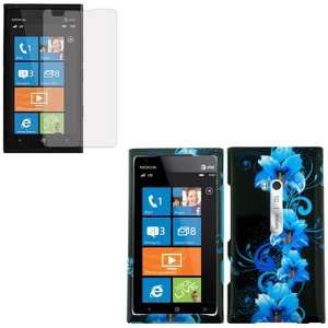 iFase Brand Nokia Lumia 900 Combo Blue Flower Protective 