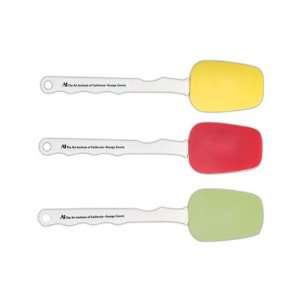 Large spatula with white durable plastic ergonomic gripping handle 