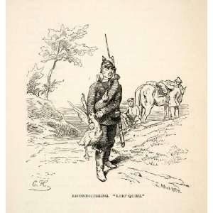  1871 Wood Engraving German Soldier Duck Reconnaissance 