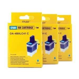  Brother LC41C Combo 3 Pack 3 Cyan Ink Cartridges Electronics