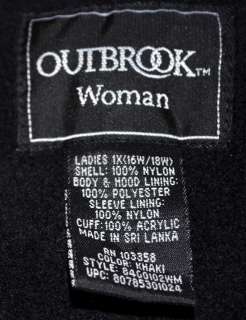 Outbrook Woman Beige Nylon Jacket Coat with Detachable Hood Washable 