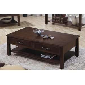  Coffee Table with Storage Drawers in Oriental Oak Finish 