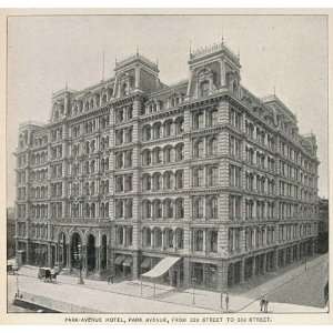  1893 Print Park Avenue Hotel 32nd 33rd Streets NYC 