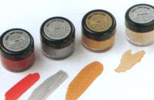 All 4 Sugarflair edible metallic icing paint colours  