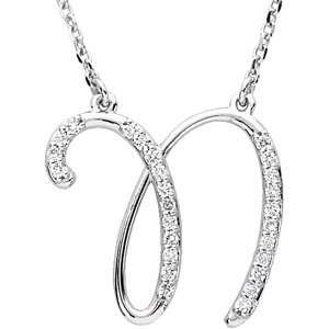   Letter N Diamond Pendant Necklace, 17 (G H, I1, 1/8 Cttw) Jewelry