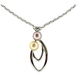 Silver Pearl Eternal Love Mother and Child Necklace (5 mm 