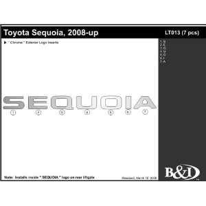  08 09 2010 Toyota Sequoia Chrome Insert Letters Logo 