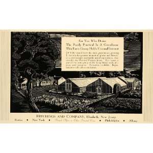  1931 Ad Hitchings & Co Elizabeth NJ Glasshouse Greenhouse 