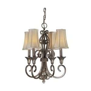  Forte 2327 04 27 Chandelier, Black Cherry Finish with 
