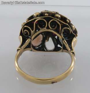 Antique 14k Multi Gem Princess Ring  