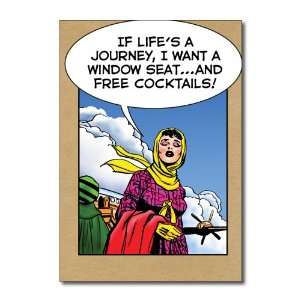  Life is a Journey Funny Happy Birthday Greeting Card 