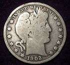 one 1902 o silver barber half dollar nice expedited shipping