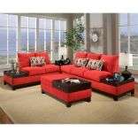 Marley Red Sectional Set  