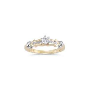  0.48 Cts Diamond Two Tone Ring in 14K Gold 7.5 Jewelry
