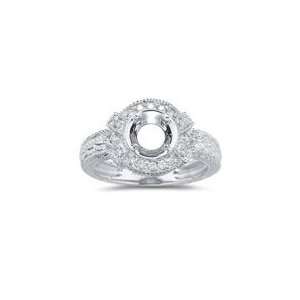  0.16 Ct White Diamond Ring Setting in 14 K White Gold 7.0 
