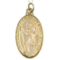 10k Gold St. Christopher Protect Us Necklace  