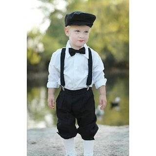 Infant & Toddler Boys Vintage Style Black Knickers Outfit 5 piece set 