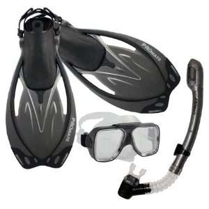  Snorkeling Scuba Dive Fins Mask Dry Snorkel Set Sports 