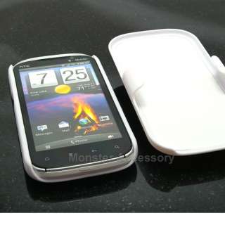 Holster Case Hard Cover Combo White For HTC Amaze 4G T Mobile  