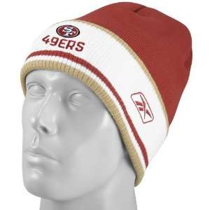 Reebok San Francisco 49ers Maroon Coaches Cuffed Knit 
